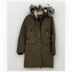 Stoic Insulated Down Parka Jacket with Removable Hood Faux Fur Lined size XS